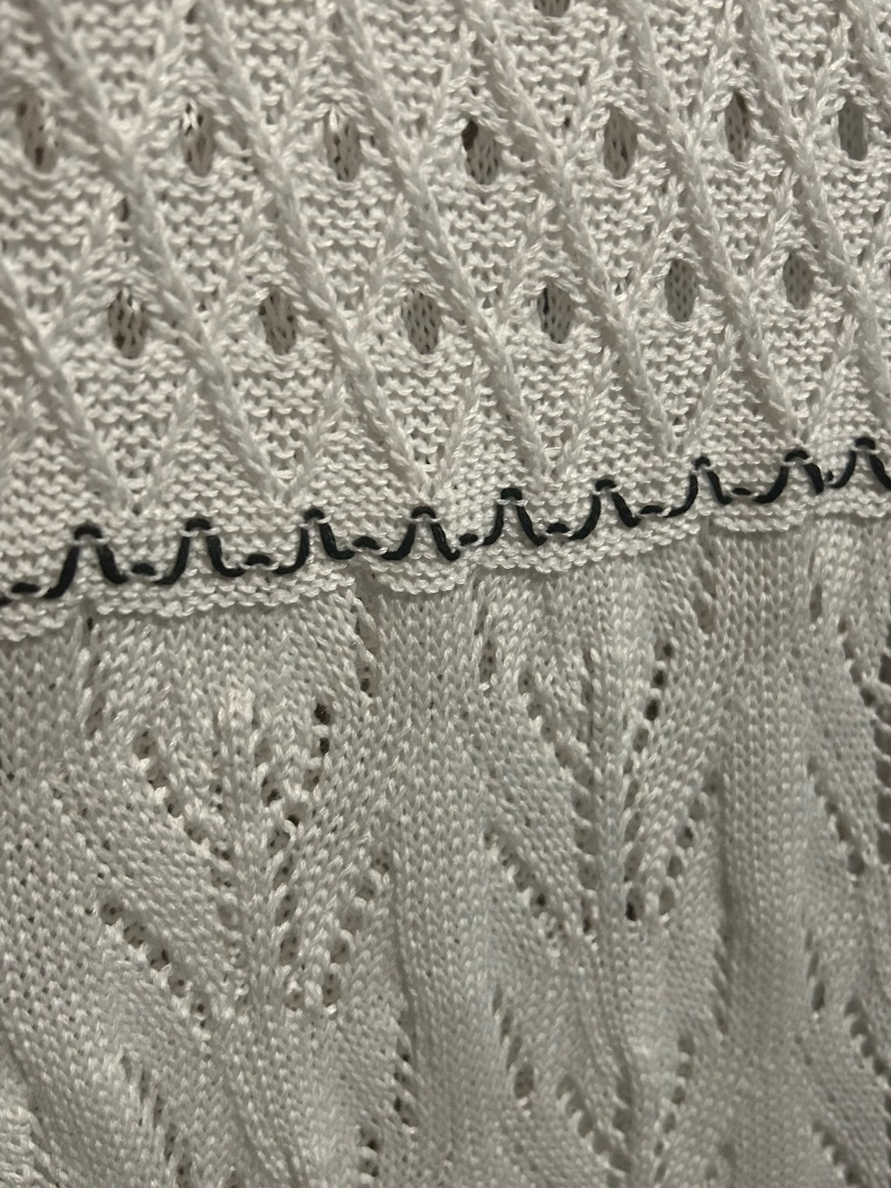 SHEIN Maxi Crochet Dress White with Black Stripes Size L - Picture 5 of 12